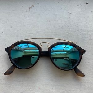 Ray-Ban Gatsby Tortoise Blue Mirror Sunglasses